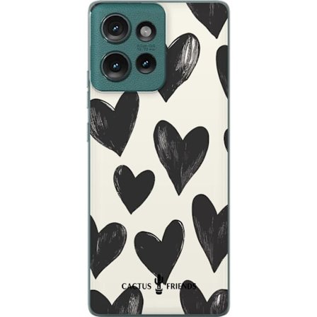Yhteensopiva Puhelinkuori Motorola Motorola Edge 50 Cactus and Friends - Bold Black Love Pattern