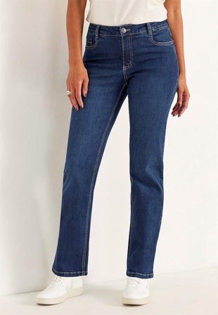 Cellbes of Sweden - Bekväma stretchjeans med rakt ben - mellanblå / denim - för damer - 56