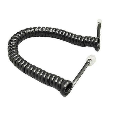 RJ9 Spiral 1,85 m spiralsnor for fasttelefon, håndsett, kabel, RJ9 4P4C 1,85 m/6 fot