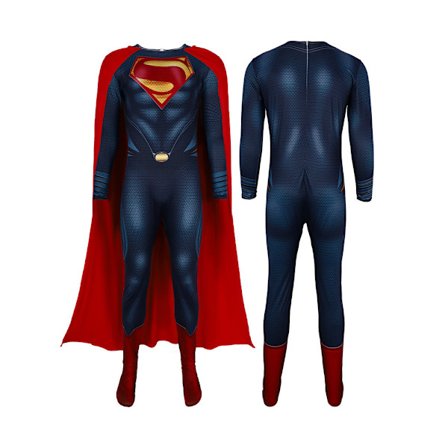 Superman Man of Steel Cosplay Kostym för Vuxna - Halloween Jumpsuit[JUN]