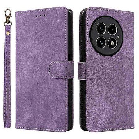 OnePlus 13 -lompakkokotelo RFID-suojauksella, PU-nahkainen läppäsuojus jalustalla - Violetti (Violetti)