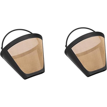 Gull kaffefilter for Cuisinart Gold Tone Filter 6 til 12 kopper størrelse permanente kaffefiltre (gull og svart 2stk)