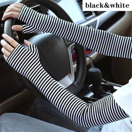 Långa handskar Långärmad SVART&VIT