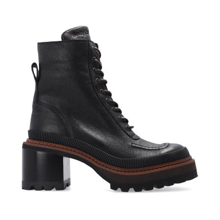 See by Chloé, Mahalia heeled ankle boots Zwart, Dames, Maat:38 EU,leer