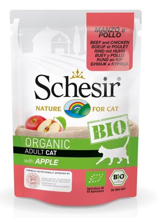 Schesir Organic Bio Paté Al Manzo Con Pollo E Mela Per Gatti