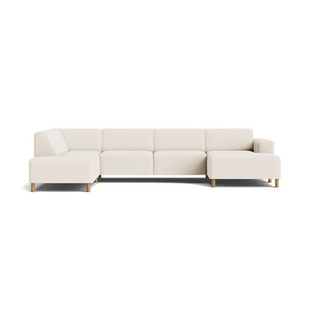 Seam U-sofa, højrevendt - Loop Creme - 344x206x78 - Sofa, u-sofa