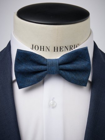 John Henric Herr Mörkblå Linnefluga Storlek Pre-tied
