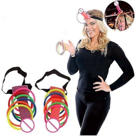 Fest Ringkast Spil Høne Rekvisit Fest Legetøj Rekvisit Ring Bue Kast Spil Til Voksen Pigeaften Brud Sjove Plastik Kastringe TA