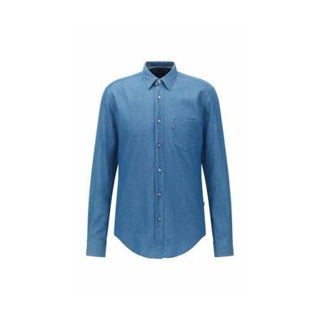 Hugo Boss, Chemise Slim Fit Blauw, Heren, Maat:M