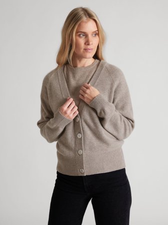 Kashmina - Kashmircardigan "Eir" - toast - Size XL