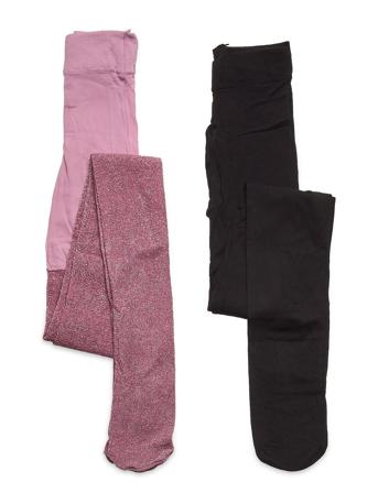 2-Pack Tights Glitter/Solid Black The New
