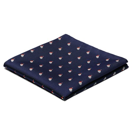 Pochette de costume bleu marine à motifs têtes de mort de Noël pour hommes - Cravates de Noël