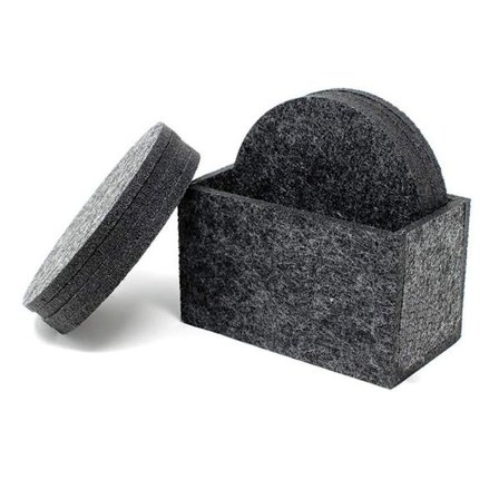 8 stk. Filtstof Runde Glasbrikker Sæt til Drikkevarer Øl Kaffebordsmåtter