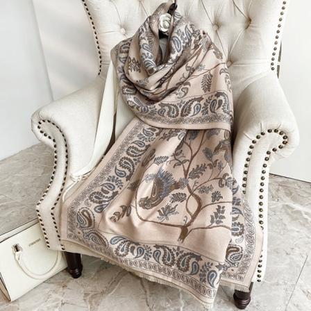 Skjerf for kvinner Ytre fyrstikk Vinterkontor lurteppe Cheongsam-teppe Cashmere-lignende dusk Varm Blue Bird pink Gray 70*180CM