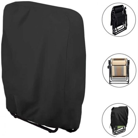 Skyddsöverdrag för hopfällbar solstol (Svart) B71×H110cm, 1 st Trädgård S