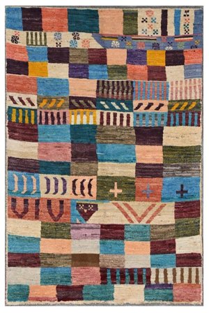 Berber Colourful Teppe Moderne Brun/Svart (Ull, Afghanistan)