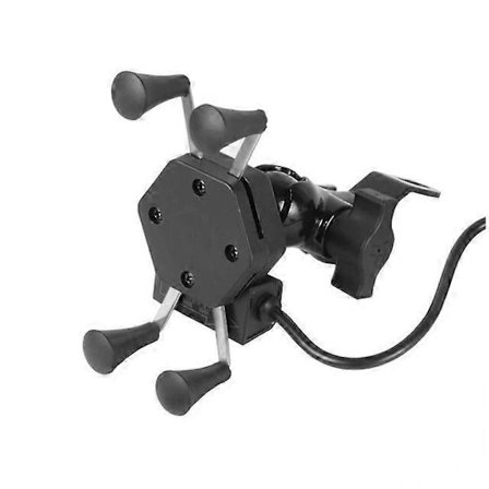 Motorsykkel Mobiltelefonholder med USB-lader Motorsykkel Sykkelstyrefeste