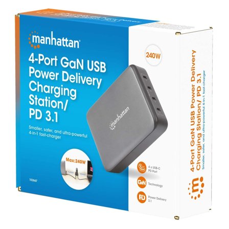 Manhattan 4-Port GaN USB Power Delivery-Ladestation 240W