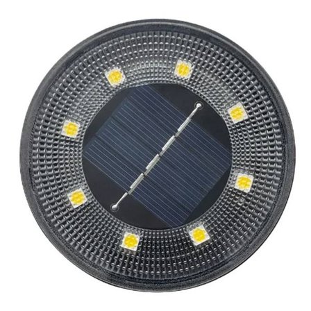 Solcelledrevne gulvhvide lys med 8 LED'er, til udendørs brug, solcelledrevne vandtætte sollamper til have, græsplæne, sti, terrasse, indkørsel