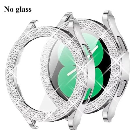 Bling Diamant Skal för Samsung Galaxy Watch 7 6 5 4 PC Skyddsskal 40mm 44mm Skärmskydd stötfångare Transparent Fodral