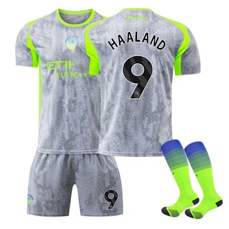 25-26 Manchester City F.C. Vieras Paidat NO.9 HAALAND Setit Lasten Aikuisten Jalkapallovarusteet Sukkien Kanssa