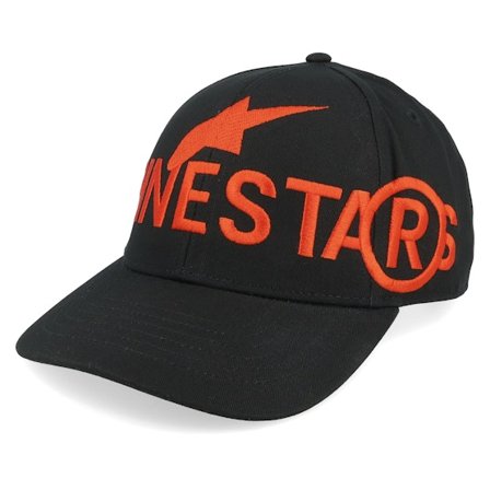 Alpinestars - Black adjustable Czapka Z Daszkiem - Committed Black/Orange Adjustable @ Hatstore