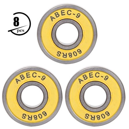 8 stk. Skateboard Scooter 608 Kulelager Miniatyr Skate Rullekulelager Kit (gul 9)