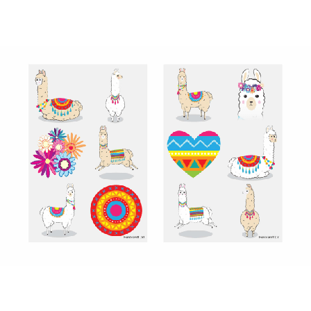 Lamadjur 60 St Barntatueringar Tatuering Lama Alpacka