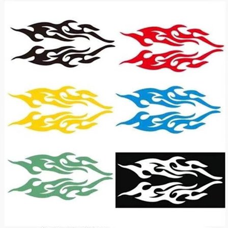 6 kpl liekki-tarroja 19 cm auton tarroja 1 moottoripyörän tarroja kypärä tarroja