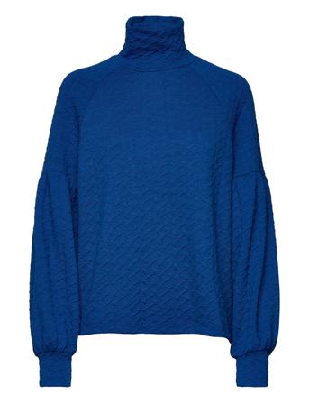 Slfrose Ls High Neck Top B Blue Selected Femme