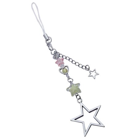 Sød Stjerne Perlebesat Telefon Charm Telefon Vedhæng Stilfuldt Tilbehør Legeringsmateriale Telefon Smykker Gave til Mode Piger Kvinder