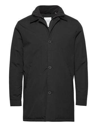 Arctic Canvas Jacket With Buttons Tynd Frakke Sort Knowledge Cotton Apparel