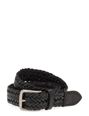 Polo Ralph Lauren Braided Calfskin Belt - Black - M