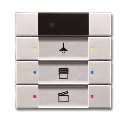 ABB Impressivo 6135-0-0158 Painike 6 ohjauspistettä Alumiini, Kytkimet & pistorasiat