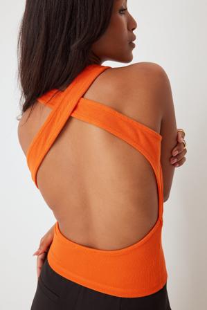 Femmeblk x NA-KD Haut croisé - Collections des influenceuses - Orange - XX-Large