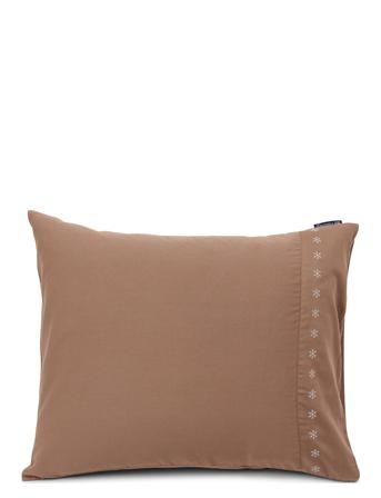 Snowflake Embroidered Cotton Sateen Pillowcase Home Textiles Bedtextiles Pillow Cases Brun Lexington Home