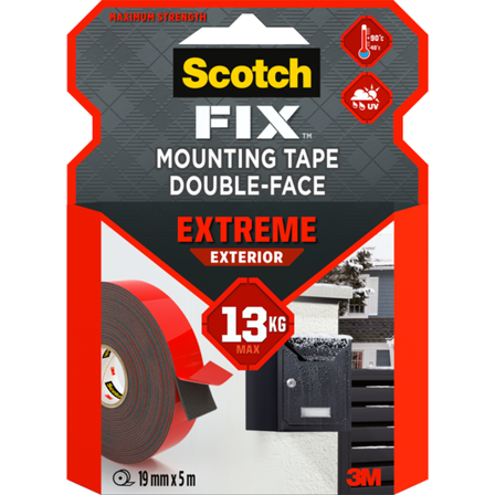 SCOTCH MONTERINGSTAPE EKSTREM 19MMX5M UTENDØRS 13KG