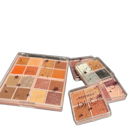 OKI ögonskuggspaletter i varma toner