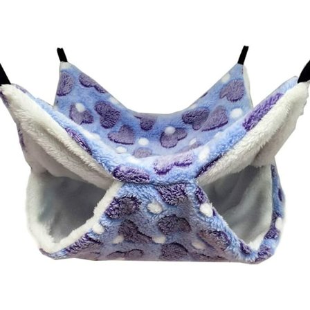 Hängmatta för små husdjursburar - För chinchilla, hamster, ekorrar, andra smådjur, 34 x 34 cm (L x B) (Lila)