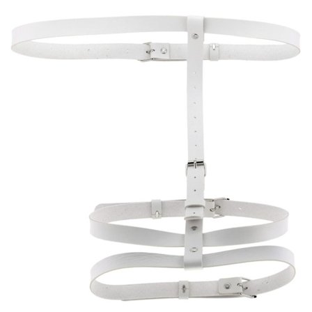 Strømpebånd sexy sele HVIT