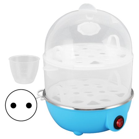 Hjem Eggkoker 350W 2 Lag 14 Egg Av Gangen Automatisk Avstenging Sikker Slitesterk PP Eggpanne Med Målebeger For Hjemmet