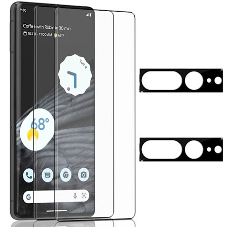 2-Pack Google Pixel 7 Pro Skärmskydd & 2-Pack linsskydd - Härdat Glas 9H - Super kvalitet 3D