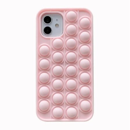 N1986N iPhone 11 Pro Pop It Skal - Silikon Bubbla Leksaksskal Anti Stress Skydd Rosa