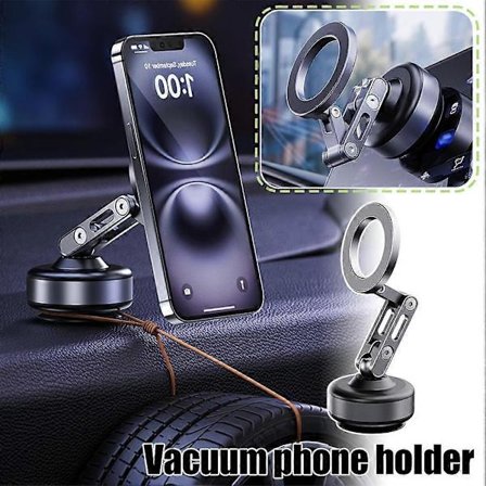 Elektrisk Vakuum Magnetisk Sugekopp Biltelefonholder 360° Rotasjon