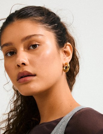 Pilgrim Phase Medium Hoops Gold-Plated - Gold - ONE SIZE