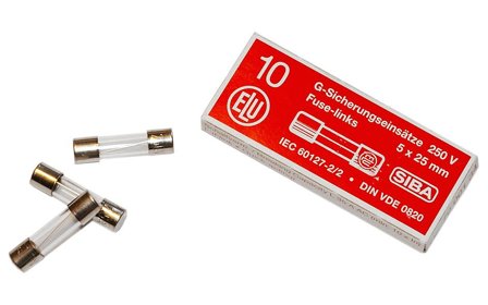 SIBA 7000234.2 Finsikring 5 x 25 mm, rask, 10-pakning 2 A, Elfordeling & strømforsyning