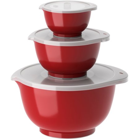 Rosti NEW Margrethe sæt med skåle 0,25 + 0,75 + 3 liter, rød - Red | KitchenOne