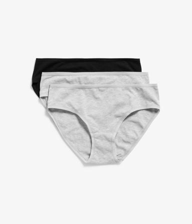 Kappahl | Brief 3-pack puuvillaa | Meleerattu harmaa