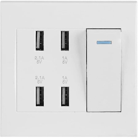 USB Veggkontakt Smart Lader Kontakt Panel Verktøy Hjem Dekor Profesjonell Strømuttak 10a 4 Porter