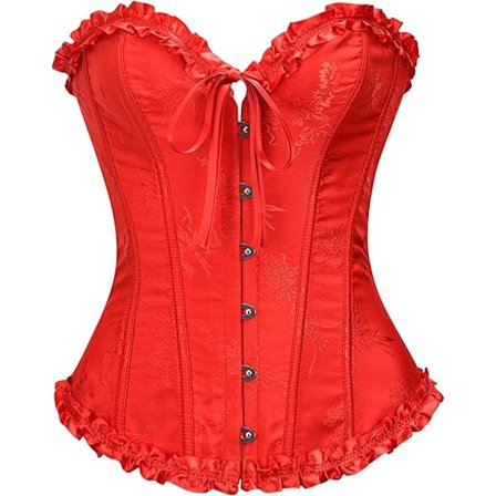Korsetttoppe til kvinder, Bustier Shapewear Lingeri, Blonde Talje Push Up Bodysuit rød rode S